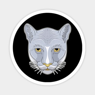 silver cougar face Magnet